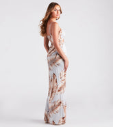 Out Of Office Tropical Print Maxi Dress